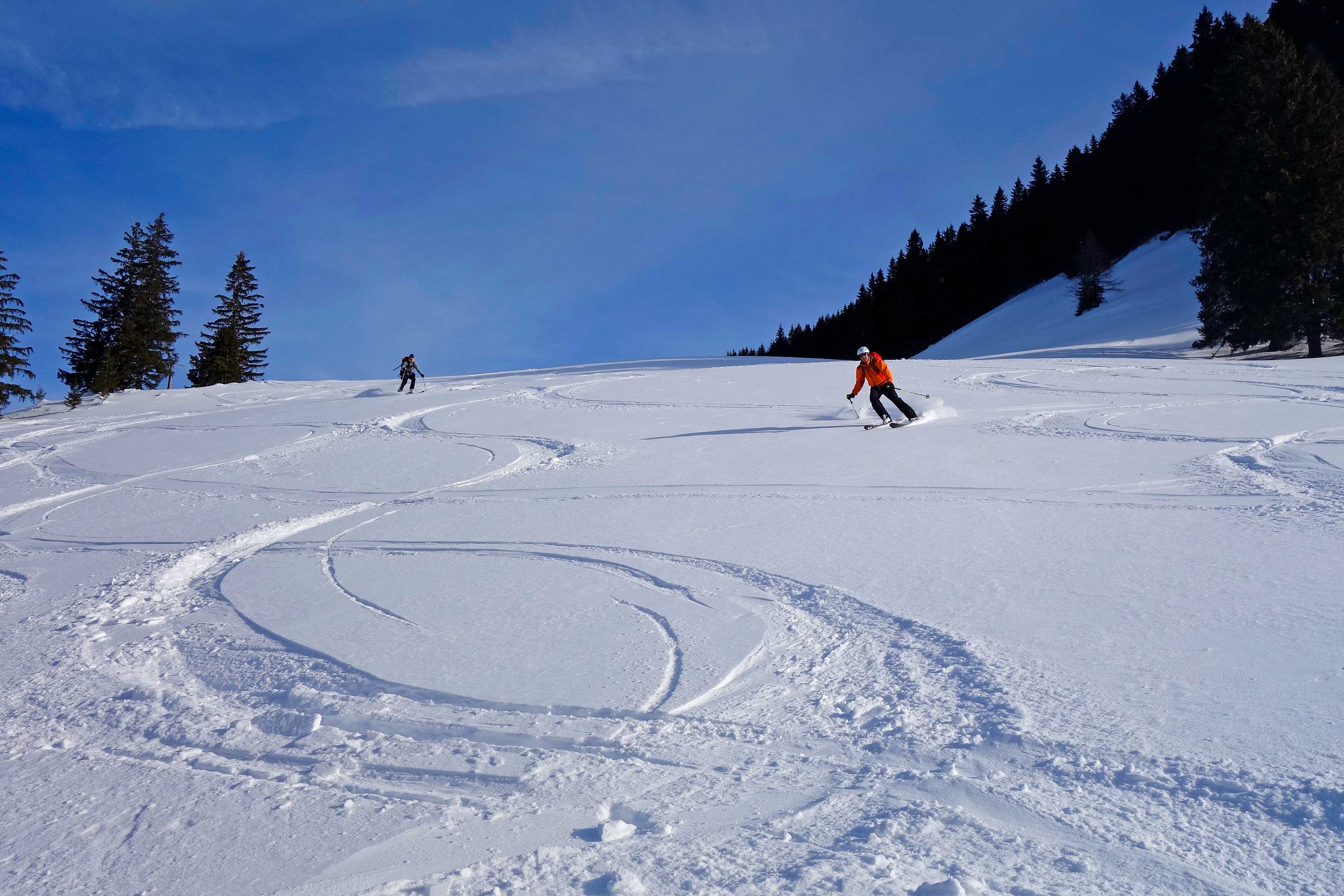 Skitourenkurs-für-Einsteiger---Abfahrt-Brünnsteinschanze