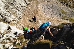 Alpspitz-Klettersteig---Nordwand-Ferrata---An-der-Leiter