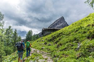 Wanderung----Watzmann-König-der-Berchtesgadener-Am-Weg-Richtung-Hütte